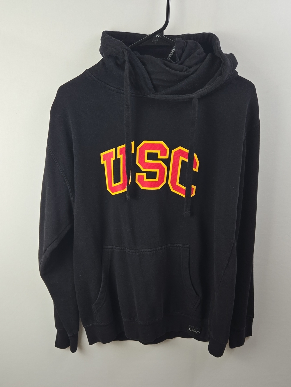 USC Trojans Black Pullover Hoodie featuring Built-in Face Covering Men's Sz M